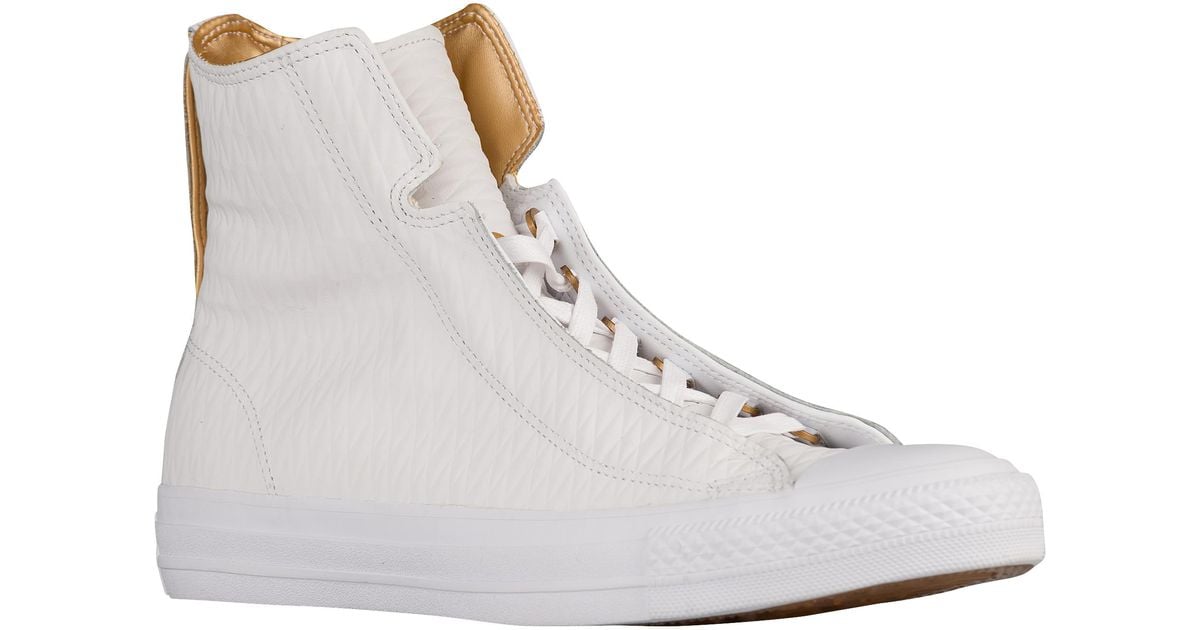 Converse Leather As Hi Alpha Tall Basketball Shoes in White/Gold (White)  for Men - Lyst
