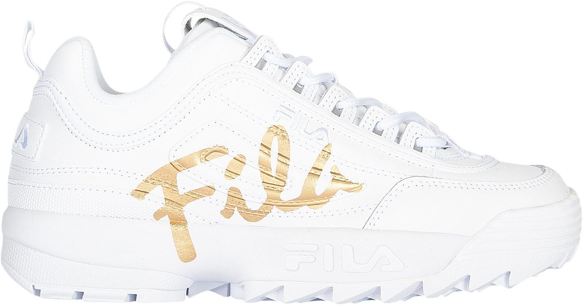 fila white and gold sneakers