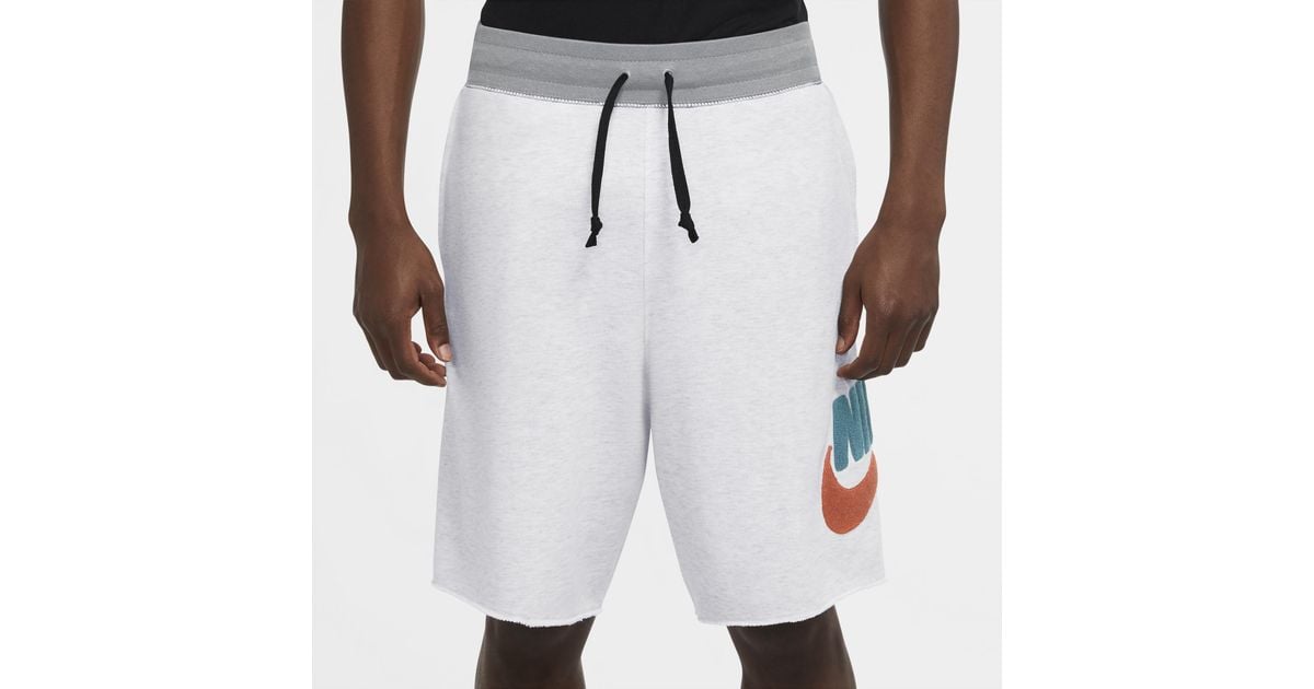 Nike Cotton Nsw Alumni Chenille Shorts in White/Grey Heather (Gray) for Men - Save 40% - Lyst