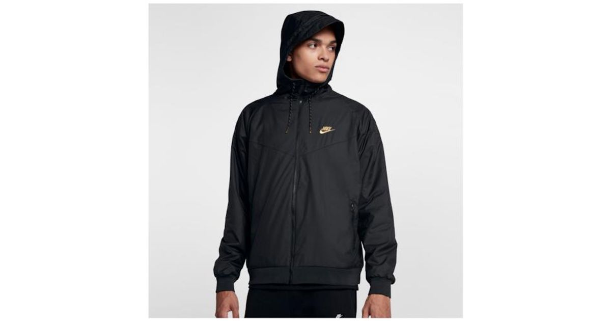 nike winterized windrunner black and gold