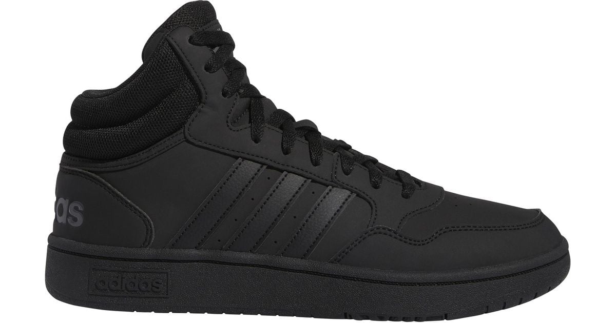 adidas Synthetic Hoops 3.0 Basketball Shoes in Black/Black/Gray