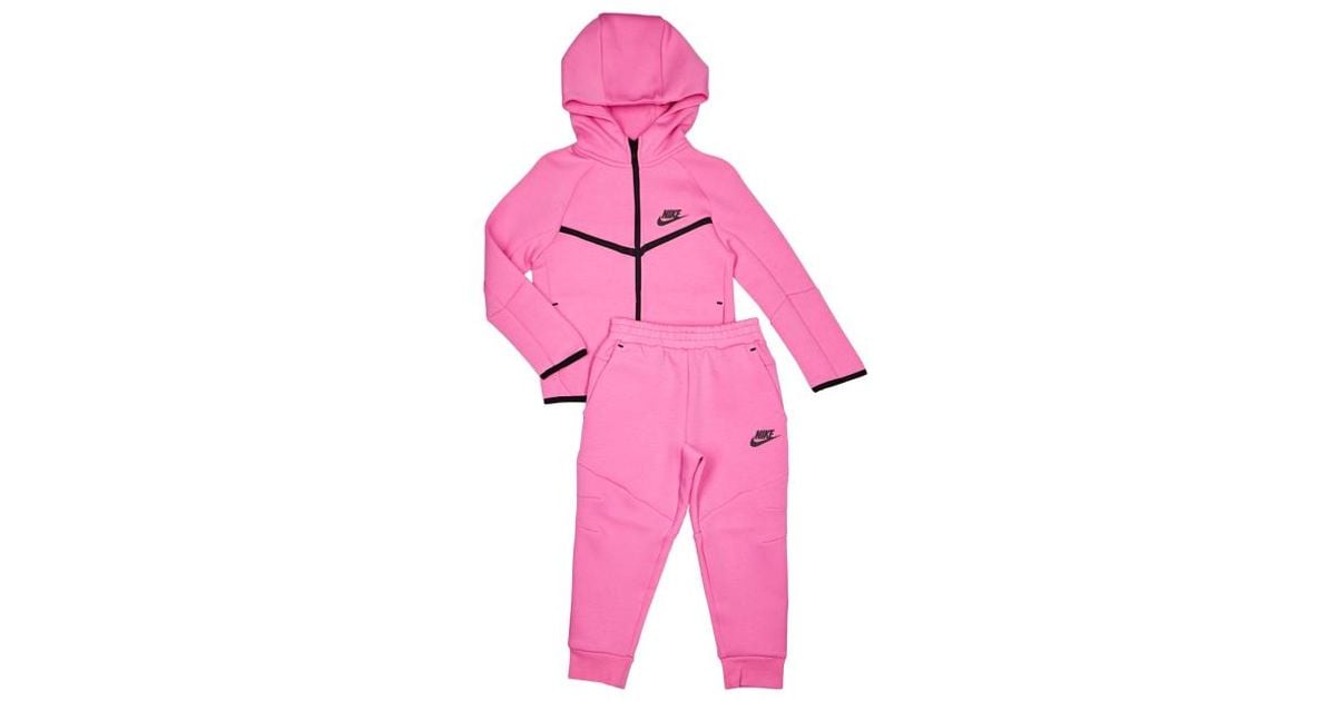 pink nike fleece tracksuit