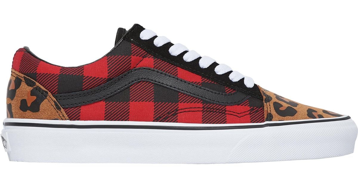 black red leopard vans