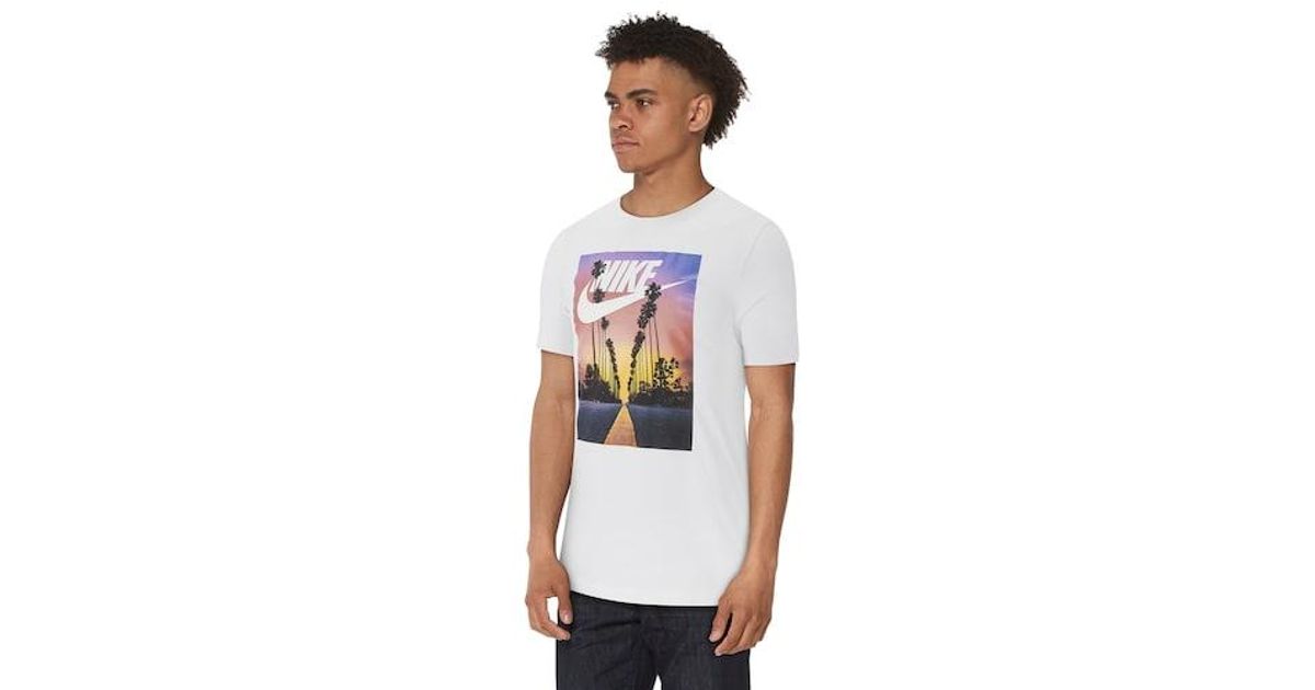 Nike Cotton Sunset Palm T-shirt in White for Men | Lyst