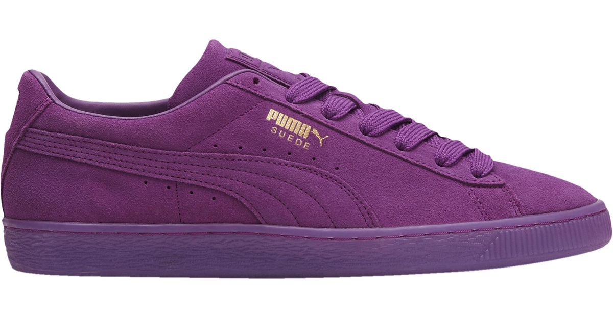 PUMA Suede Mono Basketball Shoes in Purple/Gold (Purple) for Men Lyst