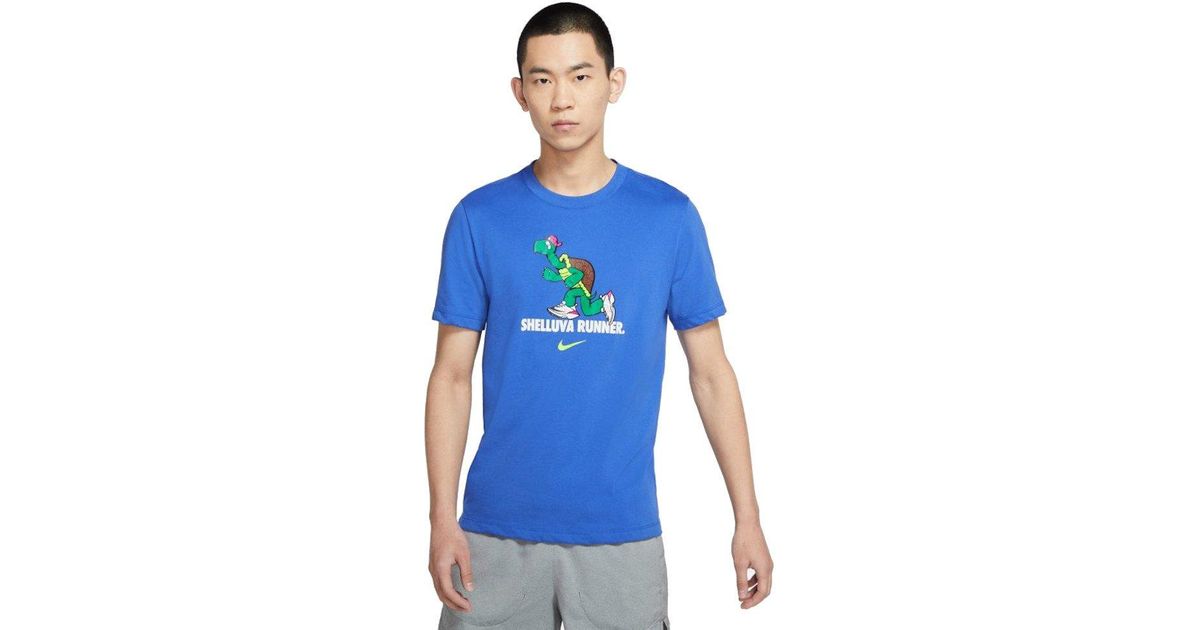 Nike Dri-fit Tortoise T-shirt in Blue 