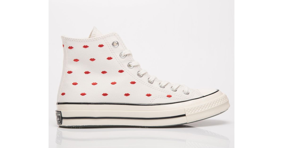 Converse Chuck Taylor All Star '70 High Embroidered Lips in White for