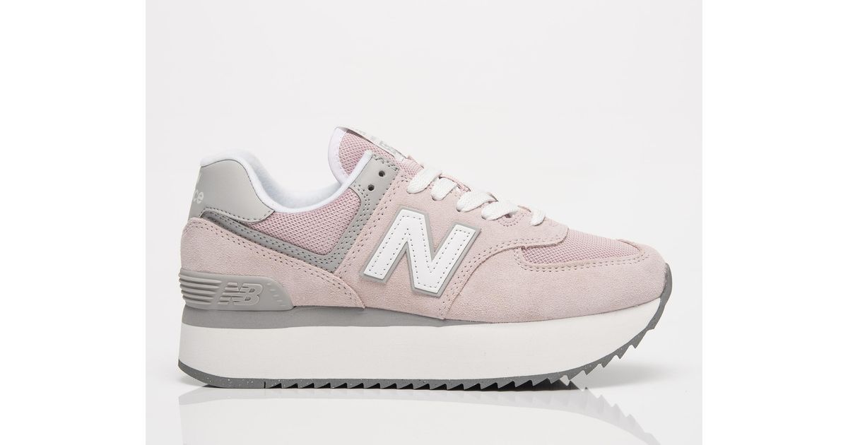 New Balance 574 Stacked in White | Lyst