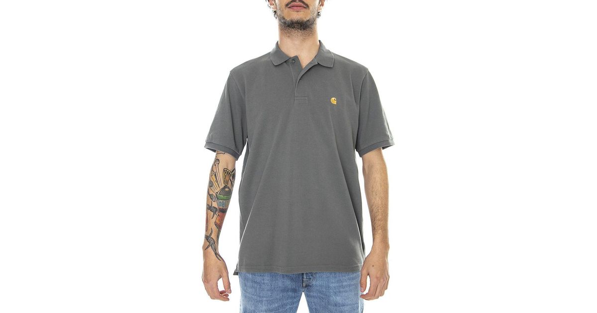 Carhartt WIP Chase Pique Ss Polo T-shirt in Gray for Men | Lyst
