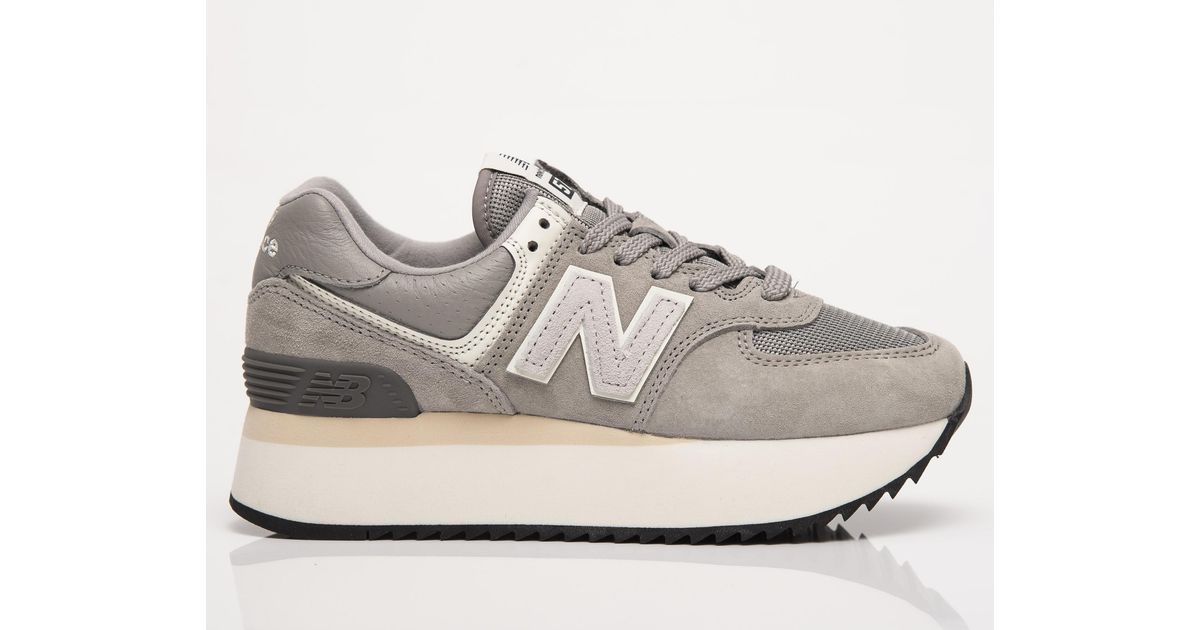 New Balance Suede 574 Stacked in Grey | Lyst UK