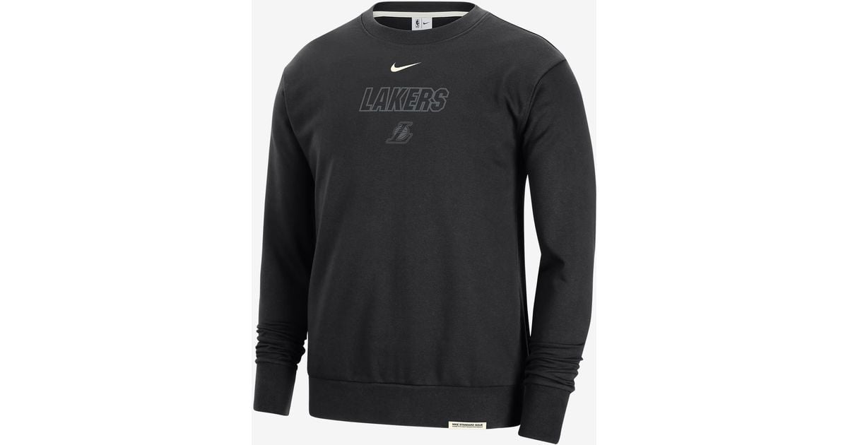 Nike Dri-fit Nba Los Angeles Lakers Standard Issue Crewneck in Grey for ...