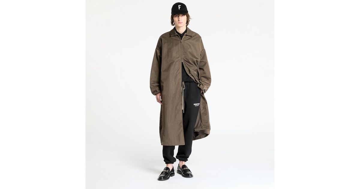 Fear Of God Coat Textured Nylon Trench Coat in Brown for Men | Lyst