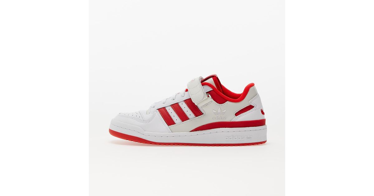 Adidas x Trap Kitchen Forum Low Ftw White/ Ftw White/ Vivid Red di