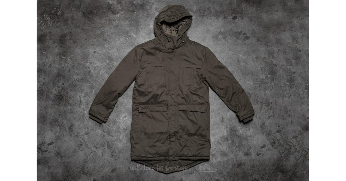Footshop Gray Urban Classics Cotton Peached Canvas Parka Olive for men Urban Classic Mens Cotton Peached Canvas Parka Jacket Coats