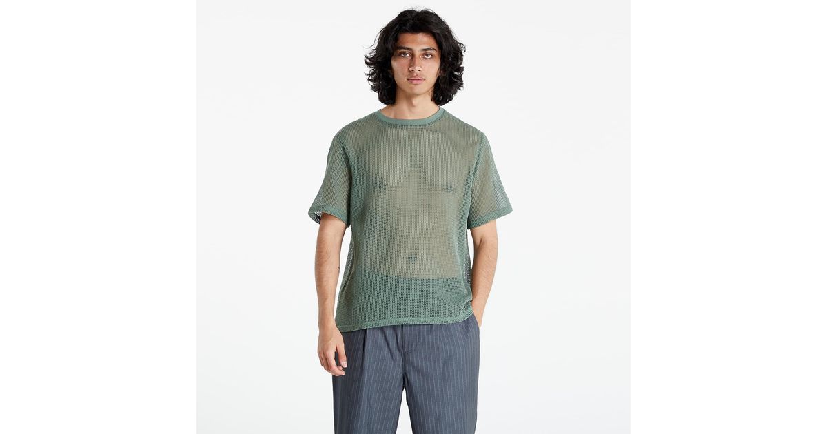 Stussy Cotton Mesh Short Sleeve Crew Green for Men | Lyst