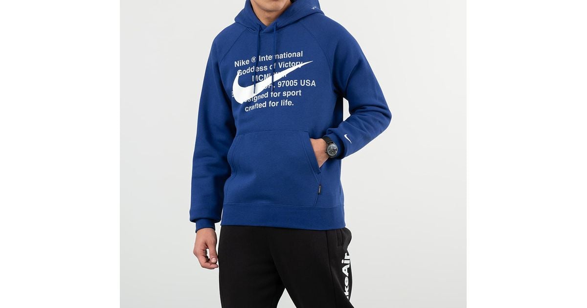 Nike Sportswear Swoosh Pullover Bb Hoodie Deep Royal Blue/ White for Men |  Lyst