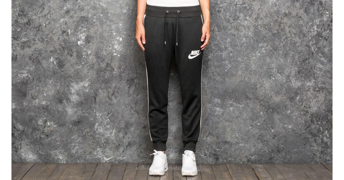 nike black and white track pants