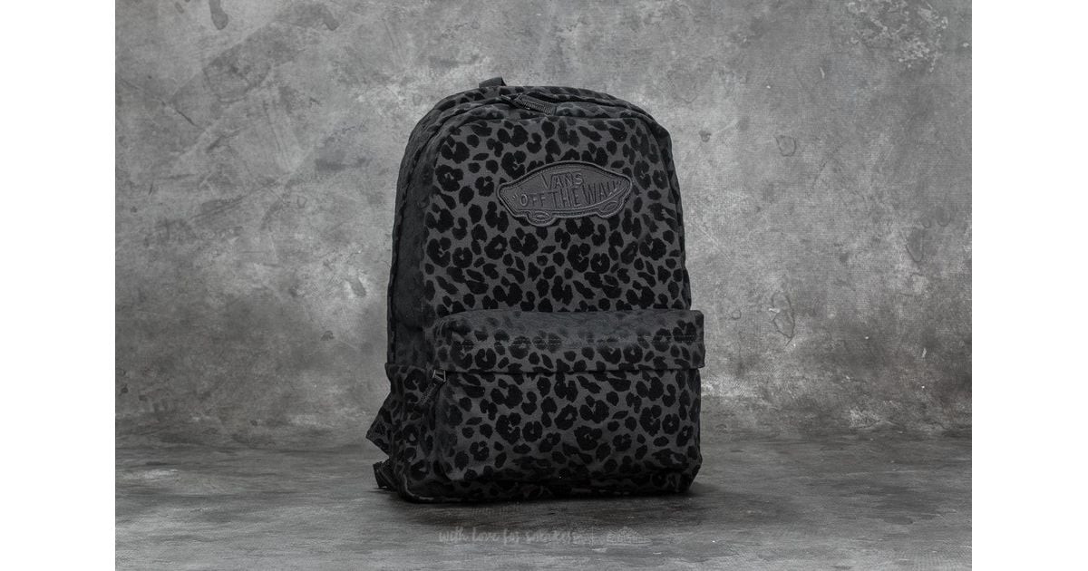 vans leopard backpack black