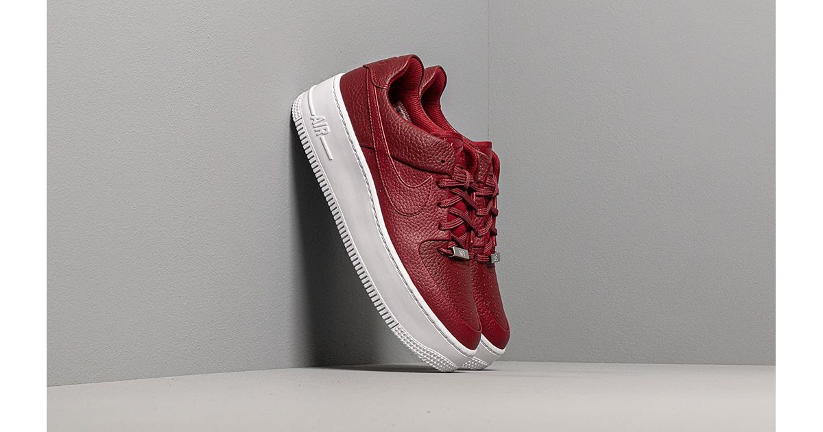 Nike Leather Air Force 1 Sage Low - Shoes in Red | Lyst