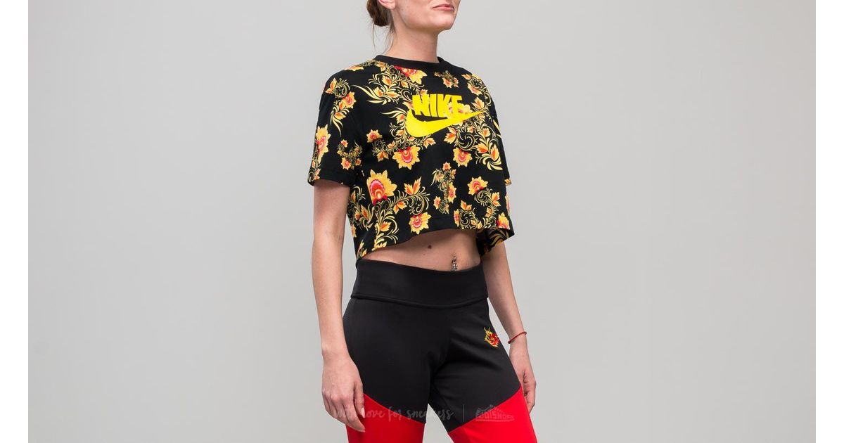 nike floral crop top