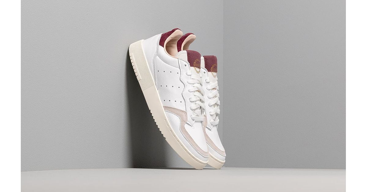 adidas Originals Supercourt Wmn Leather Sneakers in White/Maroon (White) |  Lyst