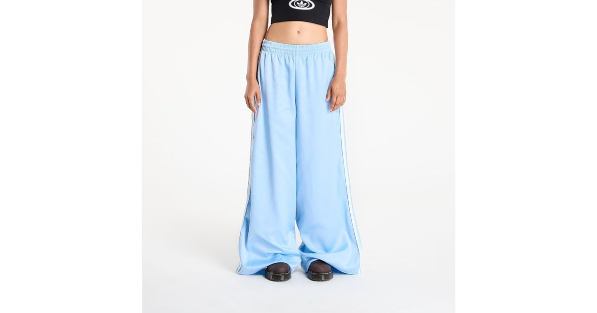 adidas Originals Pants Satin Wide Leg Tracksuit Bottoms Ruffle