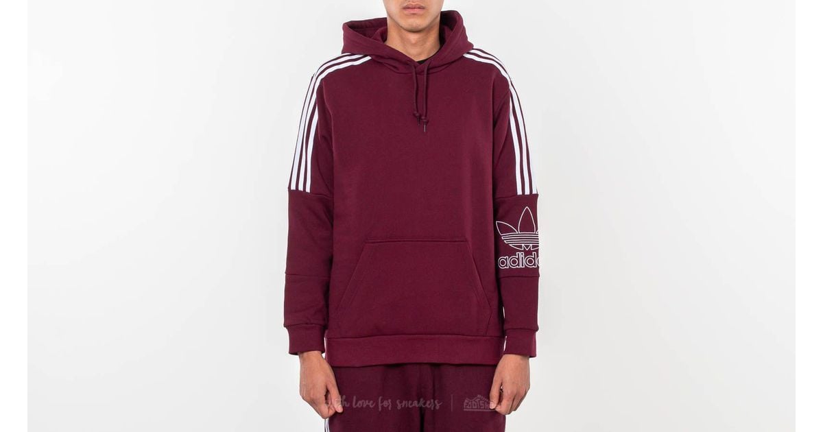 adidas outline hoodie maroon