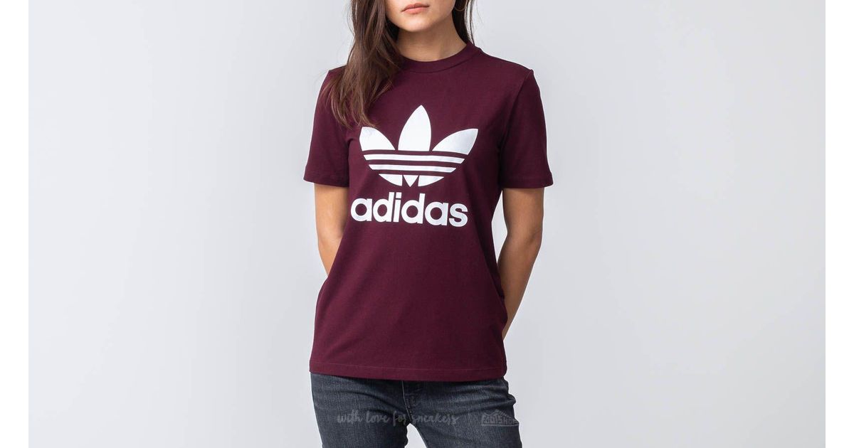 adidas trefoil maroon