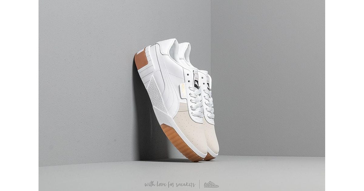 puma exotic cali trainers with gum sole in white
