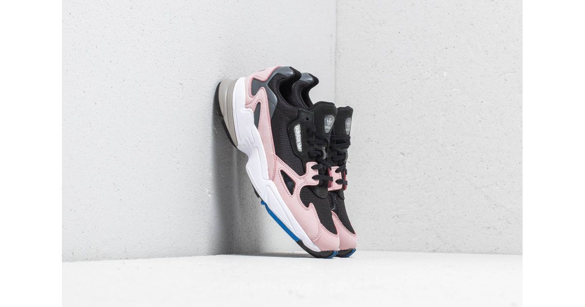 adidas falcon trainers core black light pink