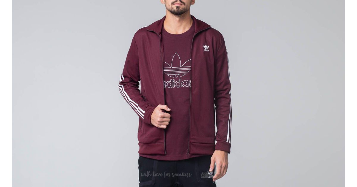 adidas beckenbauer track top maroon
