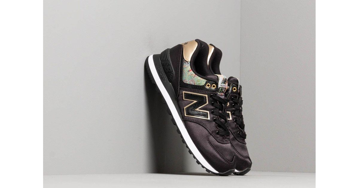 new balance 574 womens black and gold