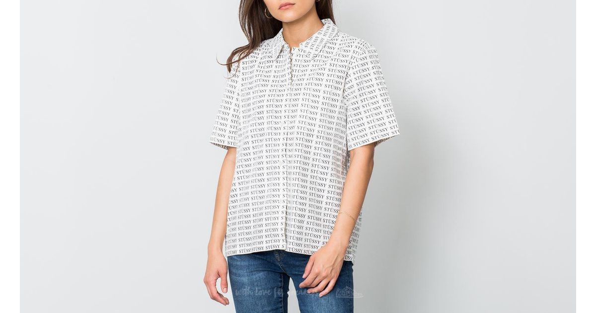 Stussy Eva Printed Corduroy Shirt White 