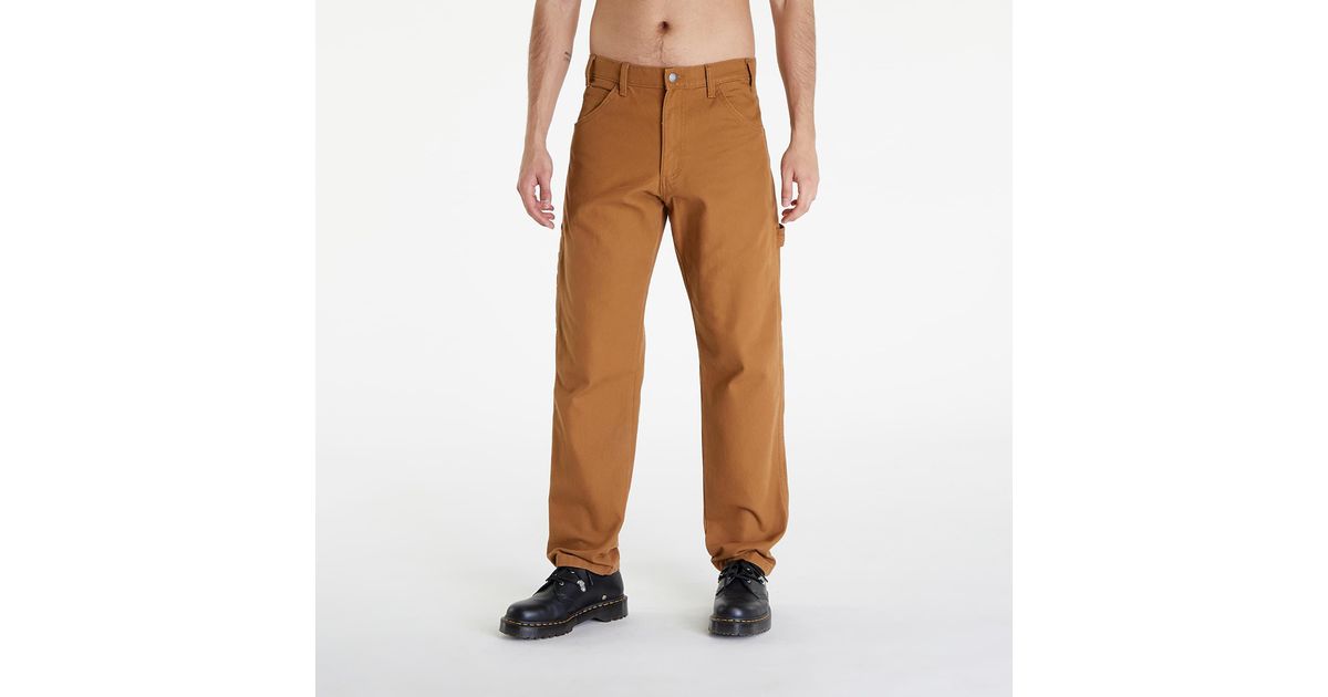 Dickies duck canvas utility trousers in stone washed brown | ASOS