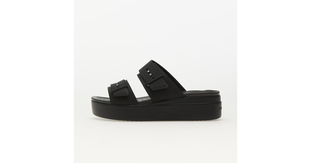 Crocs™ Brooklyn Buckle Low Wedge Black | Lyst