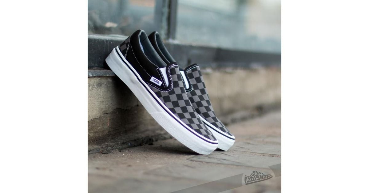 vans classic slip on trainers black pewter check