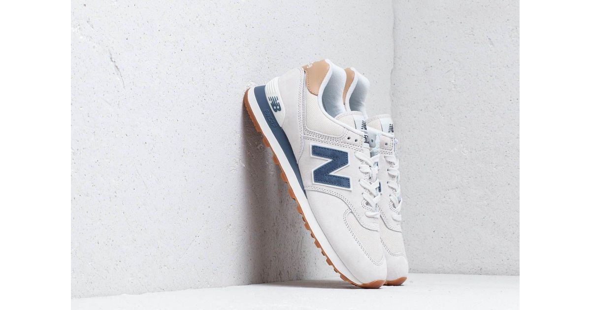New Balance Suede 574 Grey/ Blue/ White for Men | Lyst