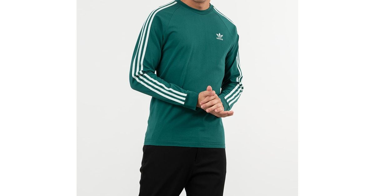 adidas 3 stripes tee green