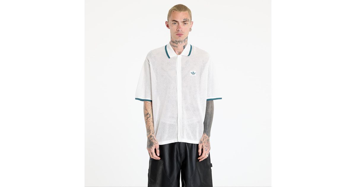 ◆adidas◆ Button down knit shirt wonder white KC3526 adidas Originals Button Knit Shirt Wonder White KC3526 Japan