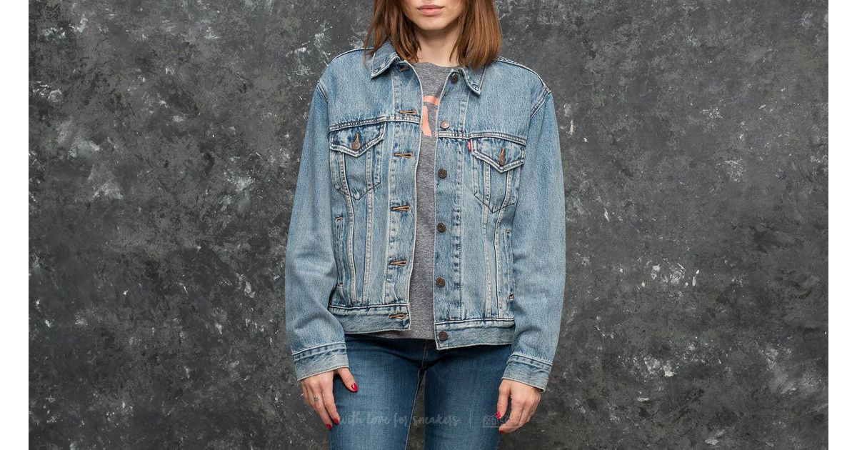 levi's ex boyfriend trucker jacket indigo anthem