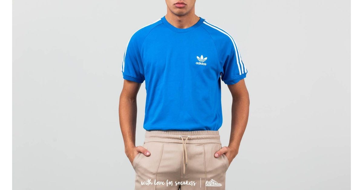 adidas 3 stripes tee blue