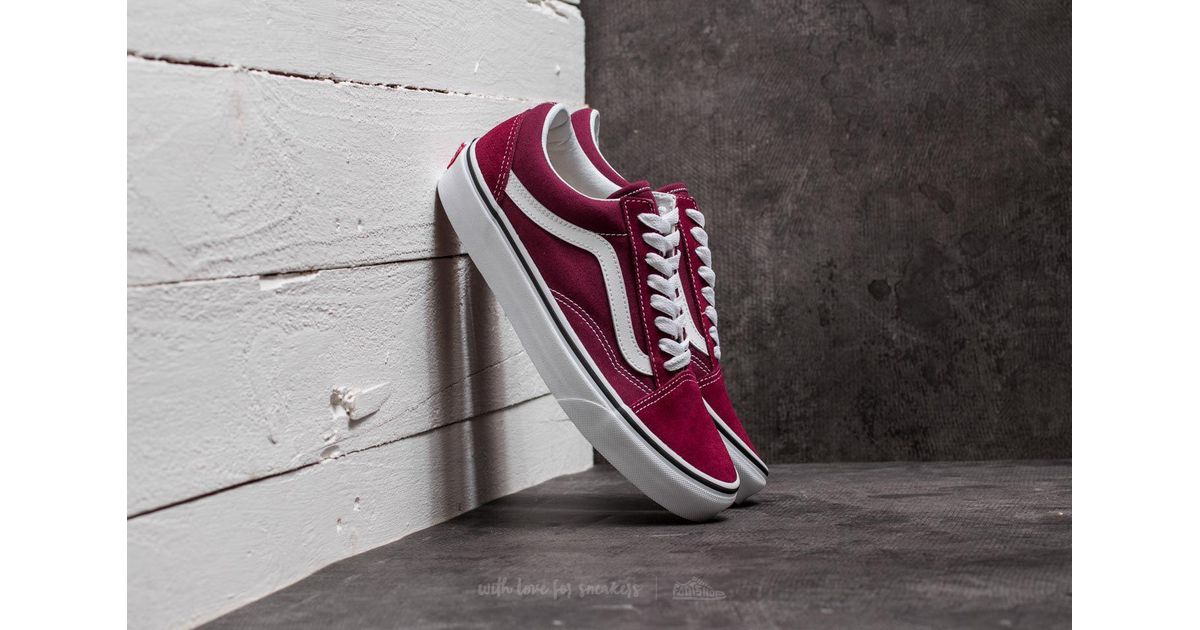 vans old skool burgundy true white