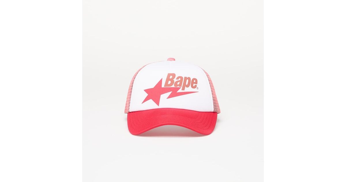 A Bathing Ape Bape Sta Mesh Cap pink