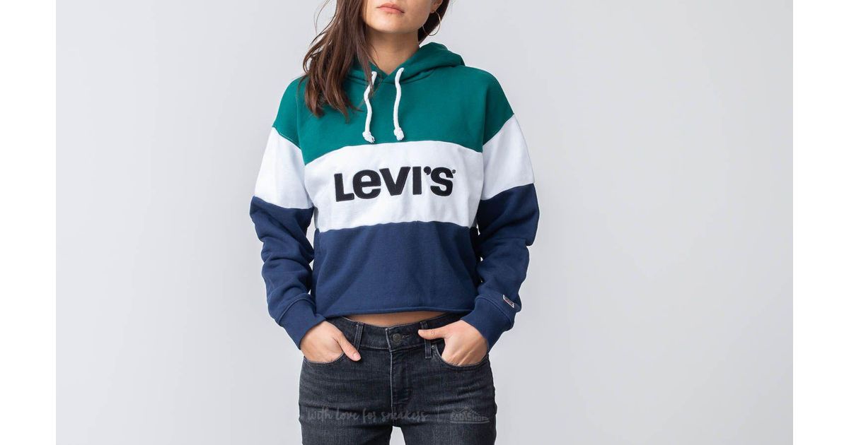 levis raw cut cb crop hoodie
