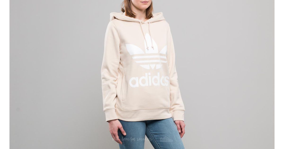 adidas trefoil hoodie beige