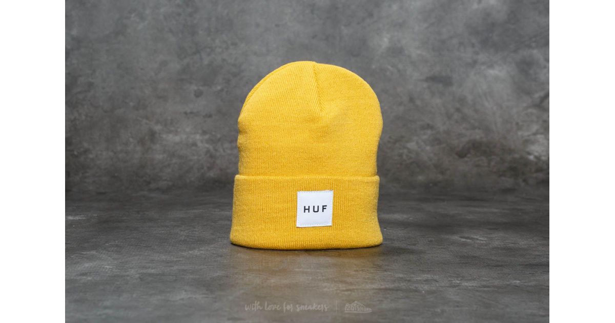 yellow huf beanie