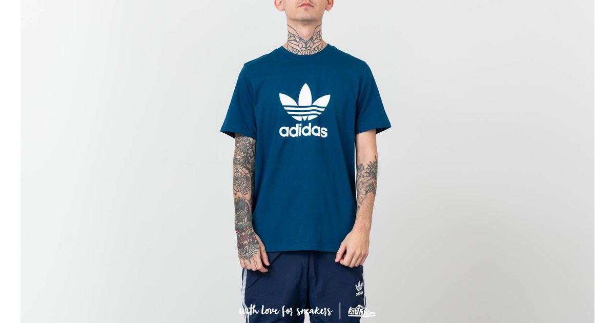Adidas Originals Blue Adidas Trefoil Tee Legend Marine for men Adidas Originals Blue Adidas Trefoil Tee Legend Marine for men
