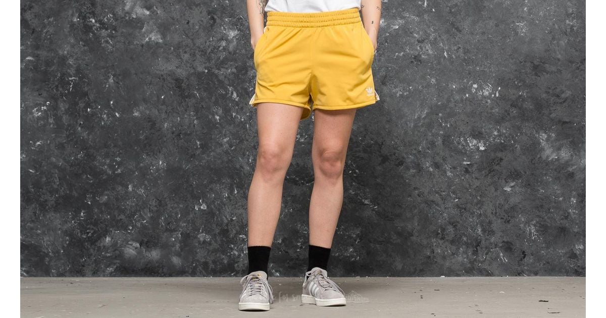adidas 3 stripes shorts yellow