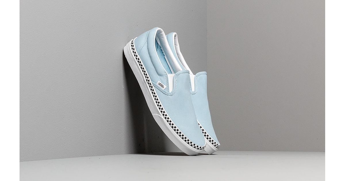 blue check foxing slip on vans