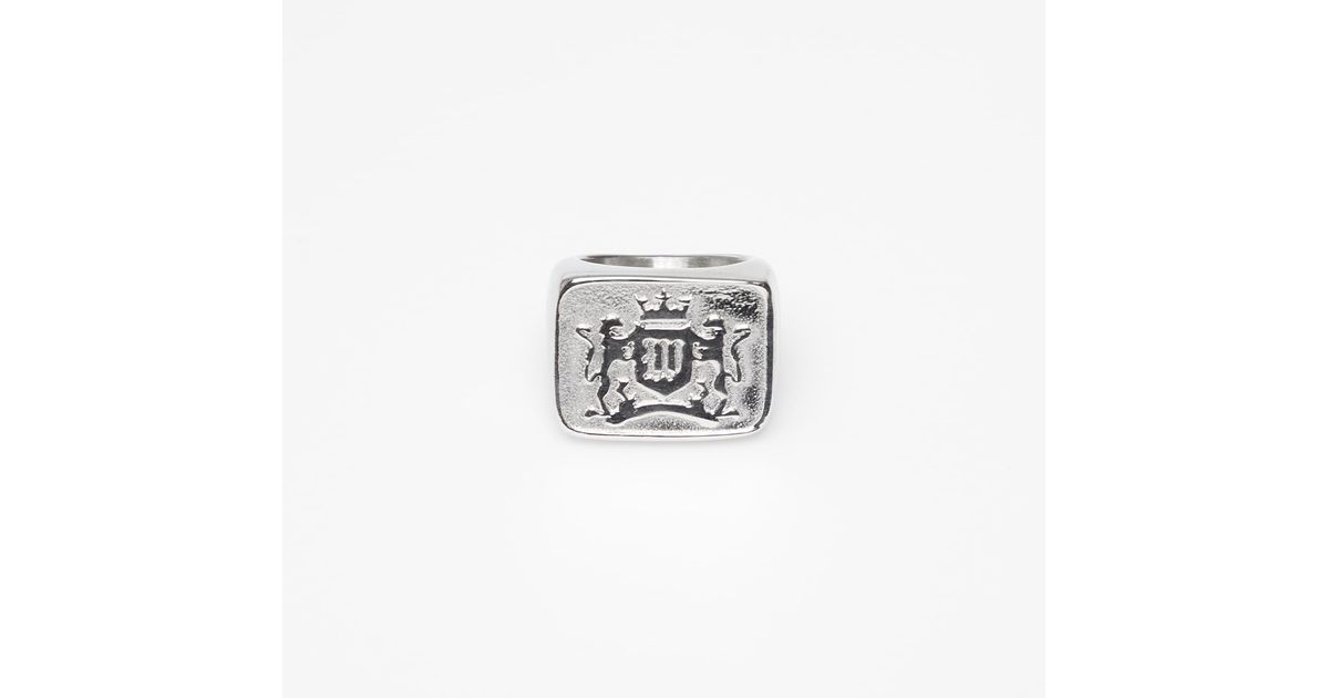 Wasted Ring Wasted Paris U Crest Signet Ring in White | Lyst